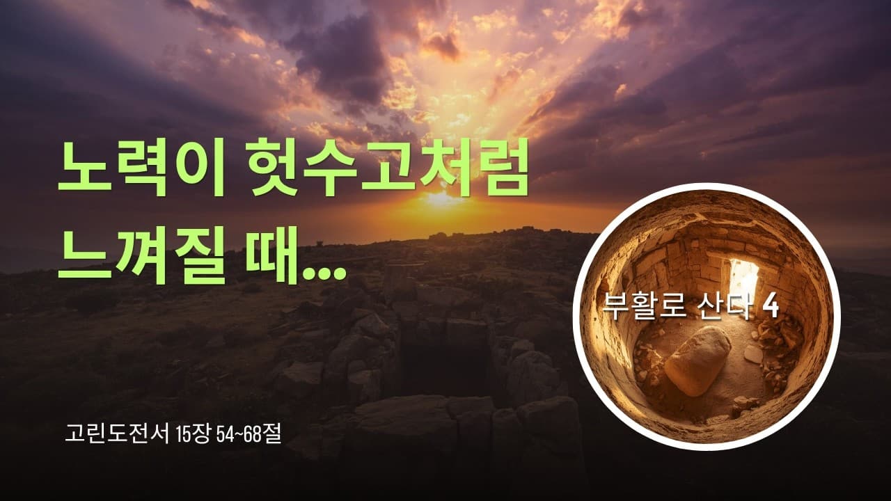 노력이 헛수고처럼 느껴질 때... | 본문:고린도전서 15장 54~58절   | 이진욱 목사  | The 제자교회