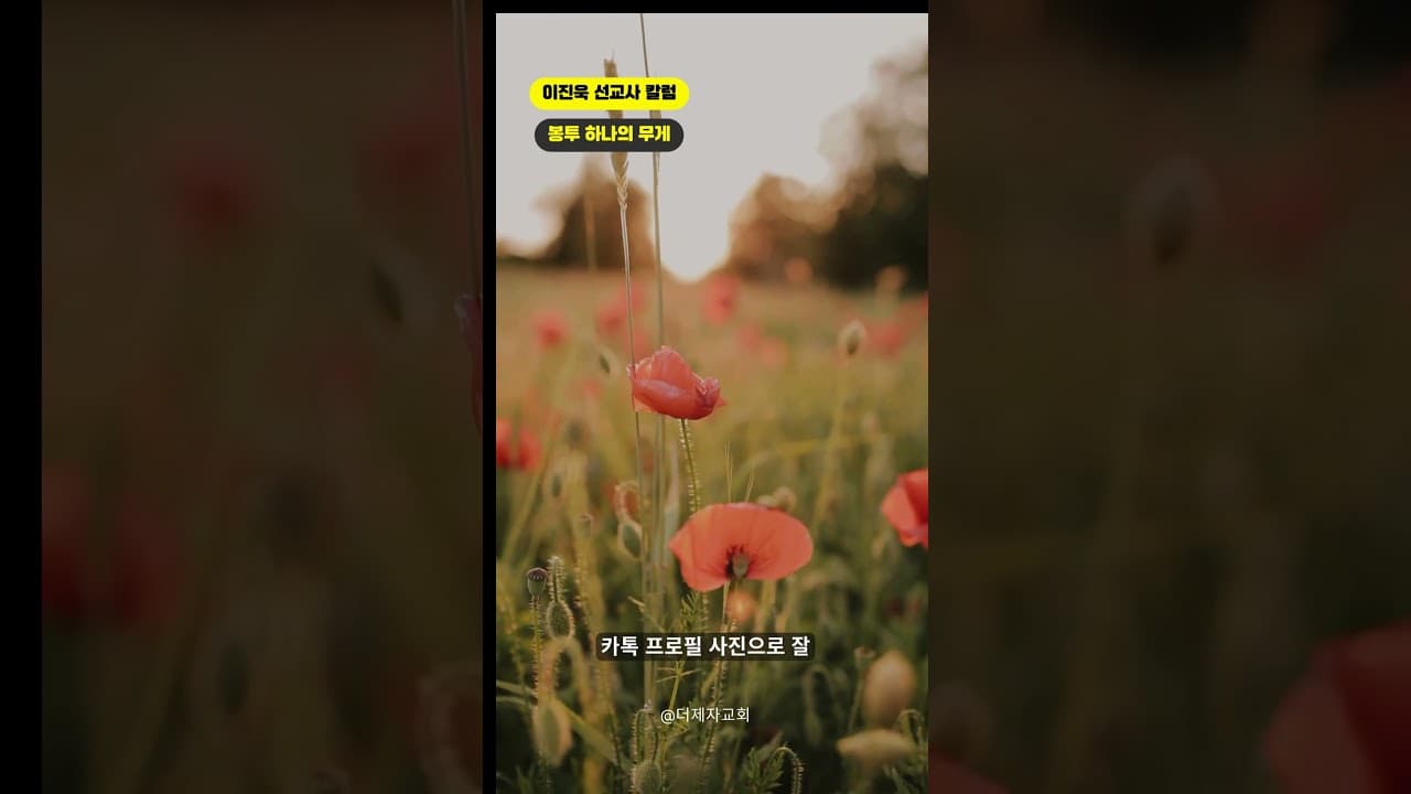 봉투 하나의 무게 | (이진욱 목사 에세이) | The 제자교회